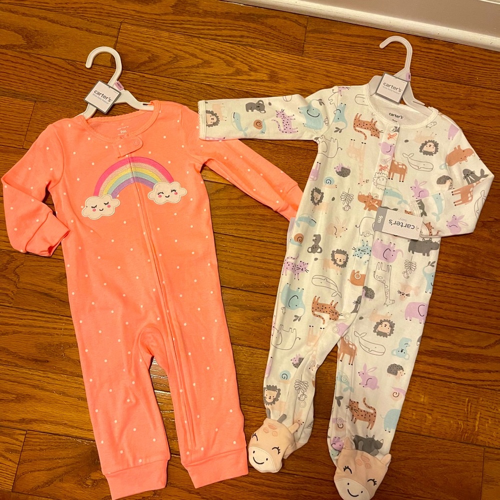 Carters baby girl 9 month pajamas